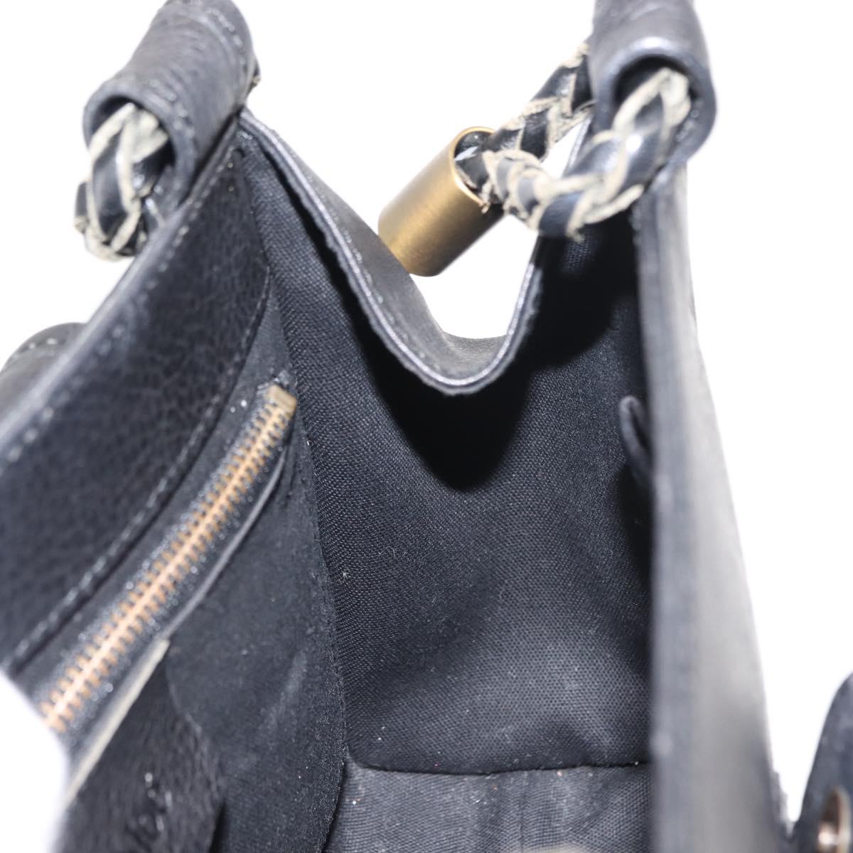 Chloe Hand Bag Leather Black Auth BA6832