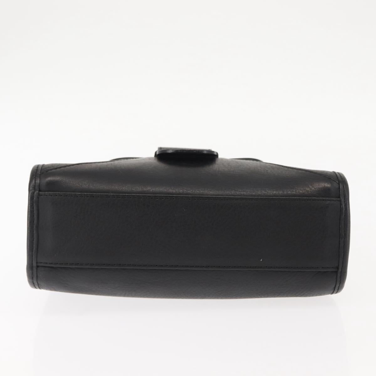 Chloe Hand Bag Leather Black Auth BA6832