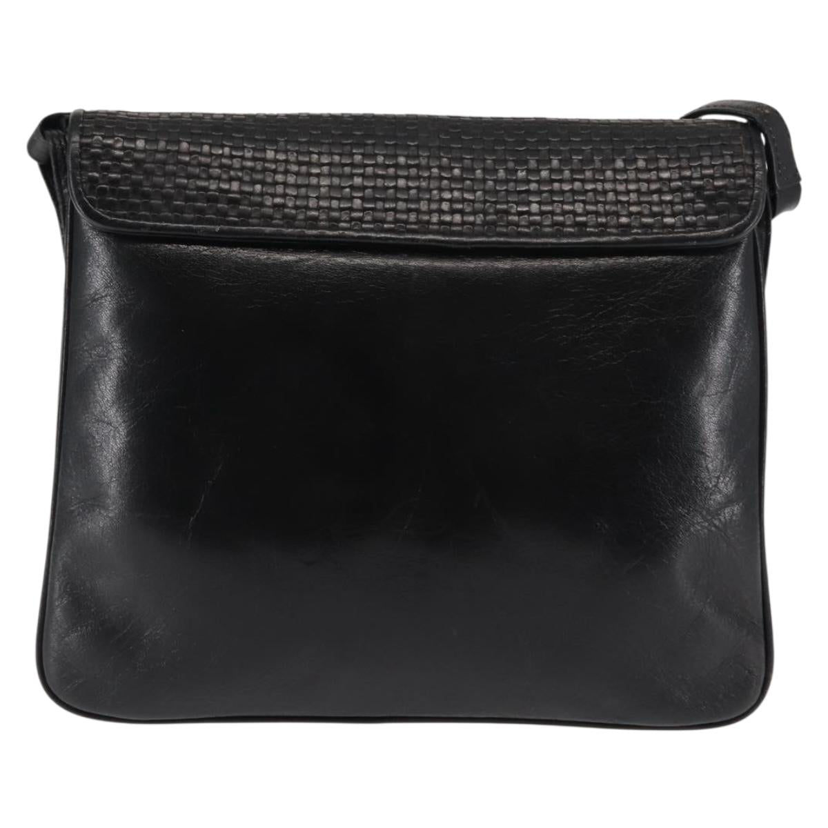 Chloe Shoulder Bag Leather Black Auth BA6833
