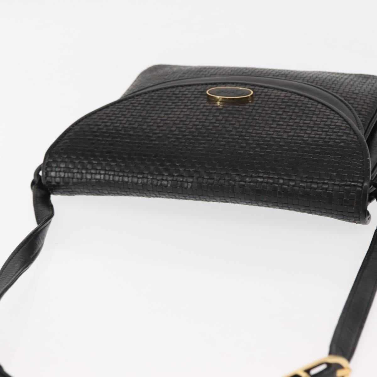 Chloe Shoulder Bag Leather Black Auth BA6833