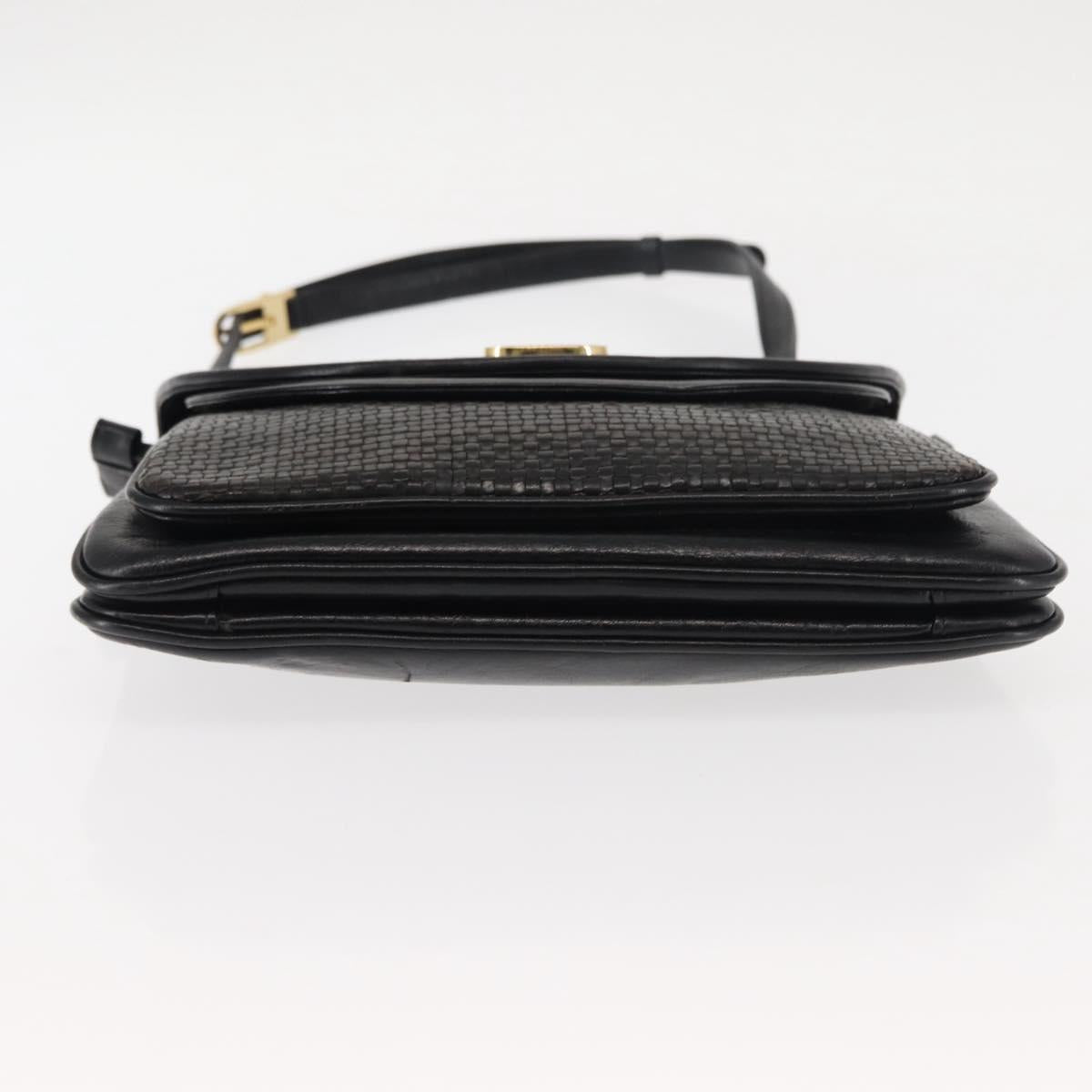 Chloe Shoulder Bag Leather Black Auth BA6833