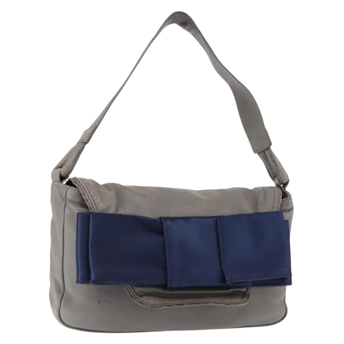 Chloe Shoulder Bag Leather Gray Auth BA6834