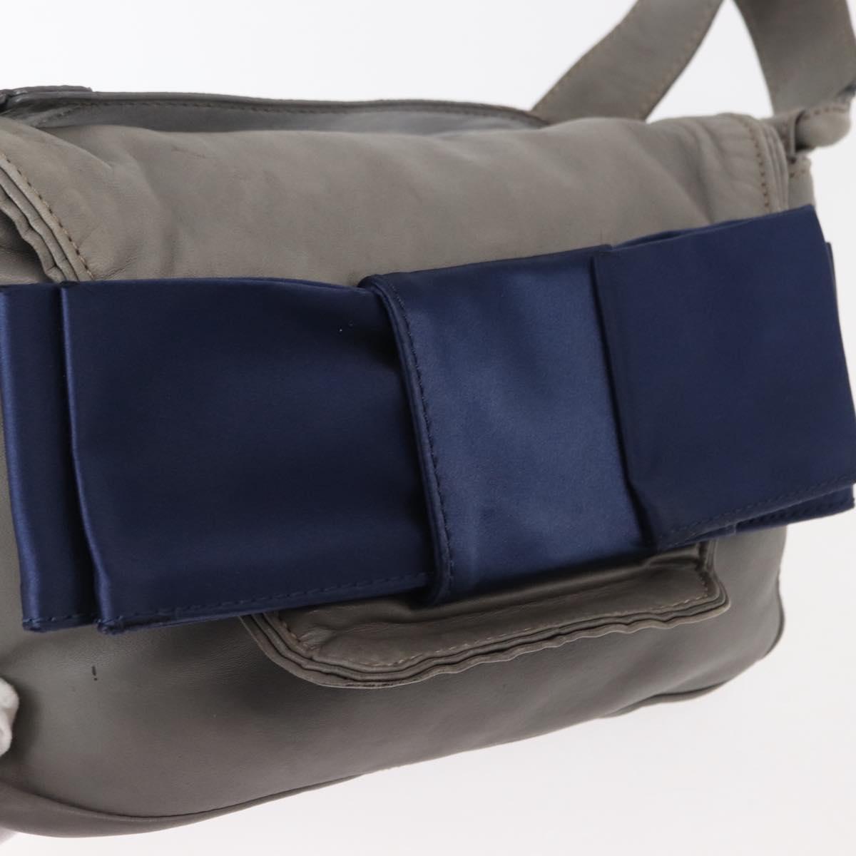 Chloe Shoulder Bag Leather Gray Auth BA6834