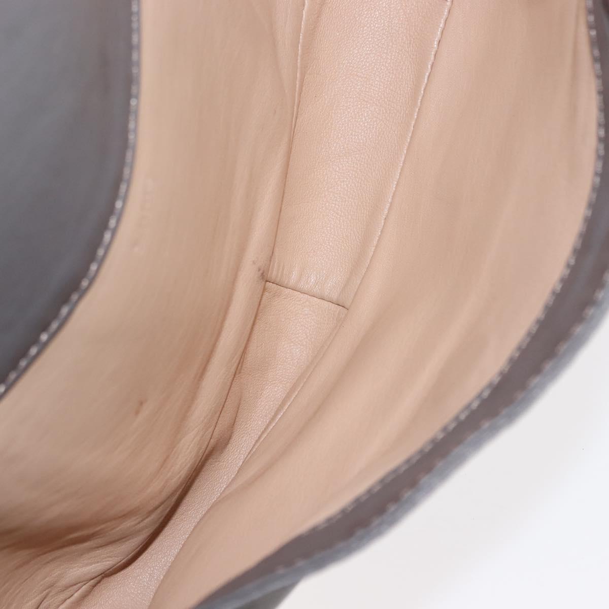 Chloe Shoulder Bag Leather Gray Auth BA6834