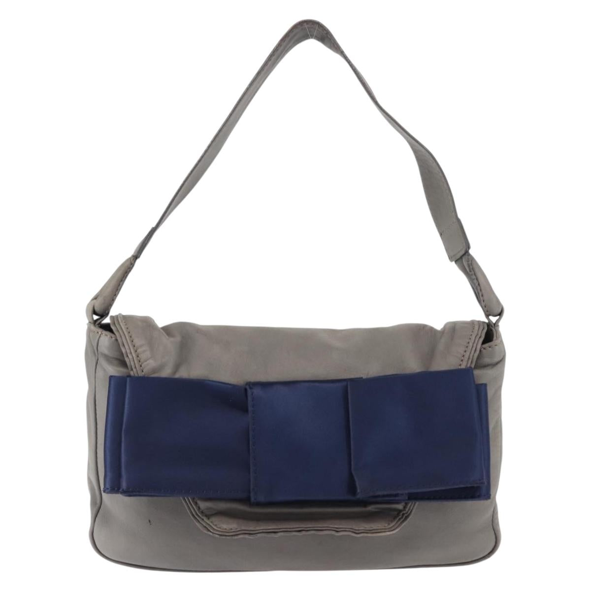 Chloe Shoulder Bag Leather Gray Auth BA6834