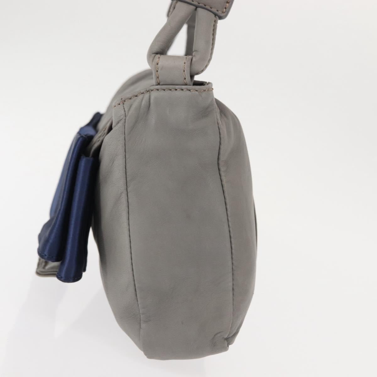 Chloe Shoulder Bag Leather Gray Auth BA6834