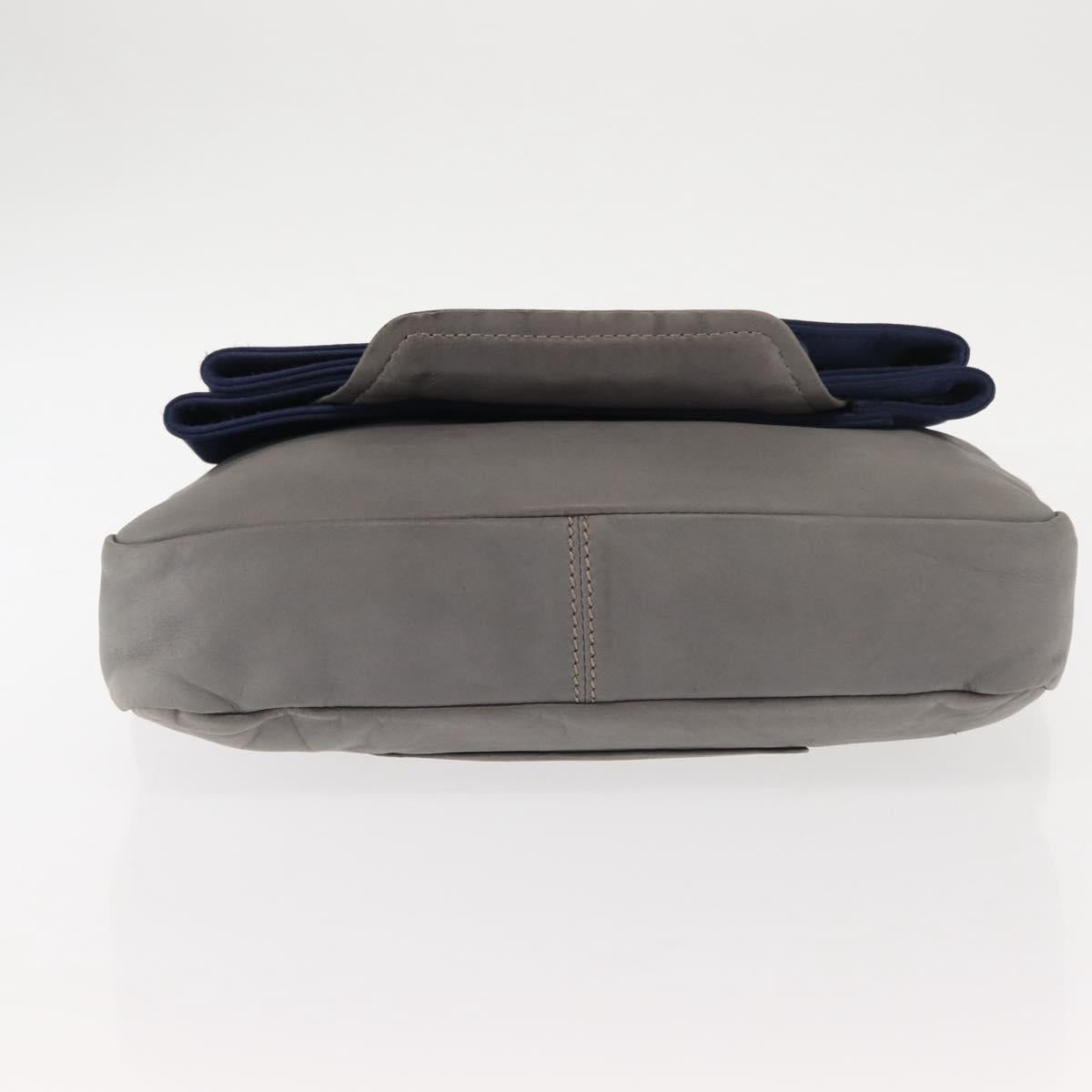 Chloe Shoulder Bag Leather Gray Auth BA6834