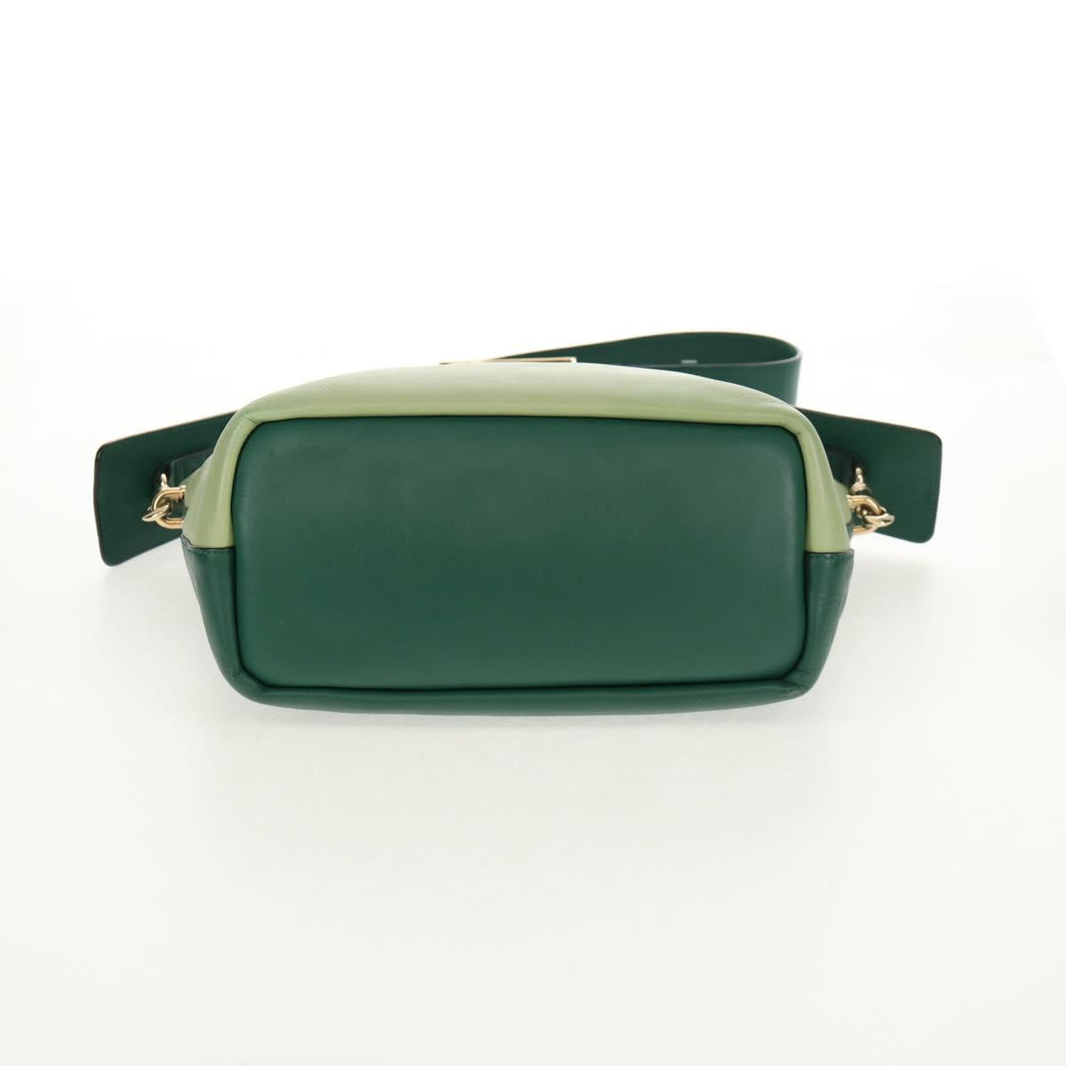 Chloe Bailey Hand Bag Leather 2way Green Auth BA6835