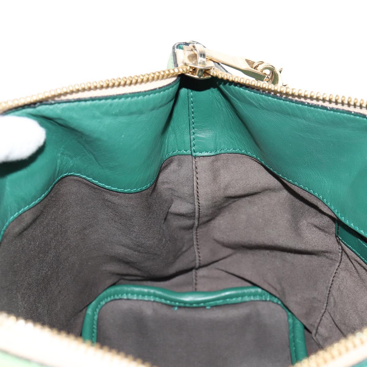 Chloe Bailey Hand Bag Leather 2way Green Auth BA6835