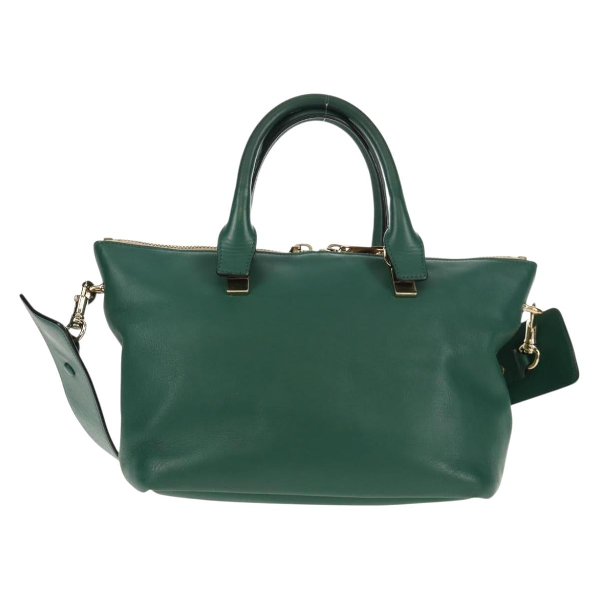 Chloe Bailey Hand Bag Leather 2way Green Auth BA6835