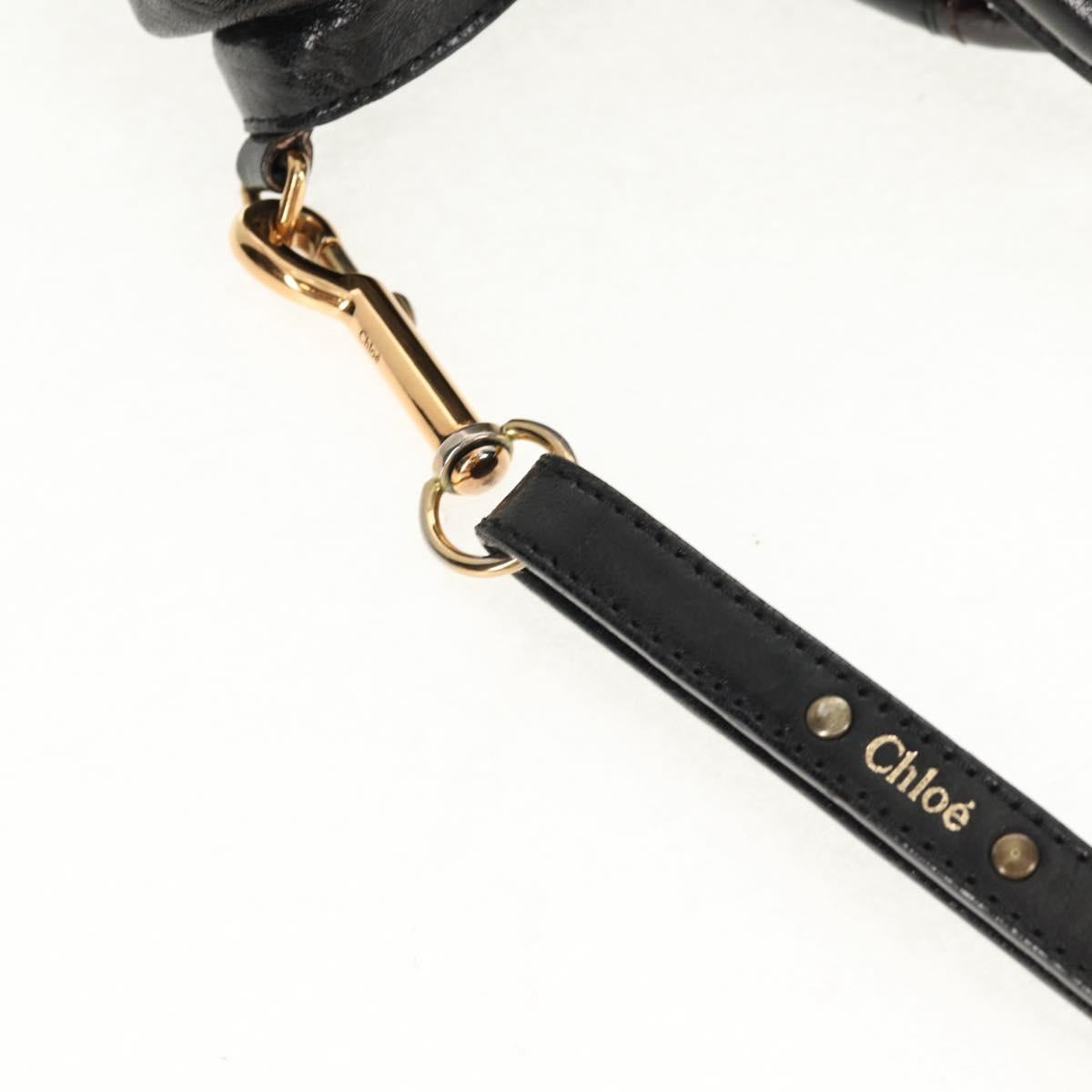 Chloe Etel Hand Bag Leather 2way Black Auth BA6837