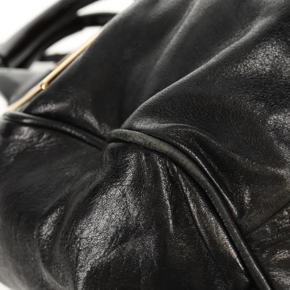 Chloe Etel Hand Bag Leather 2way Black Auth BA6837