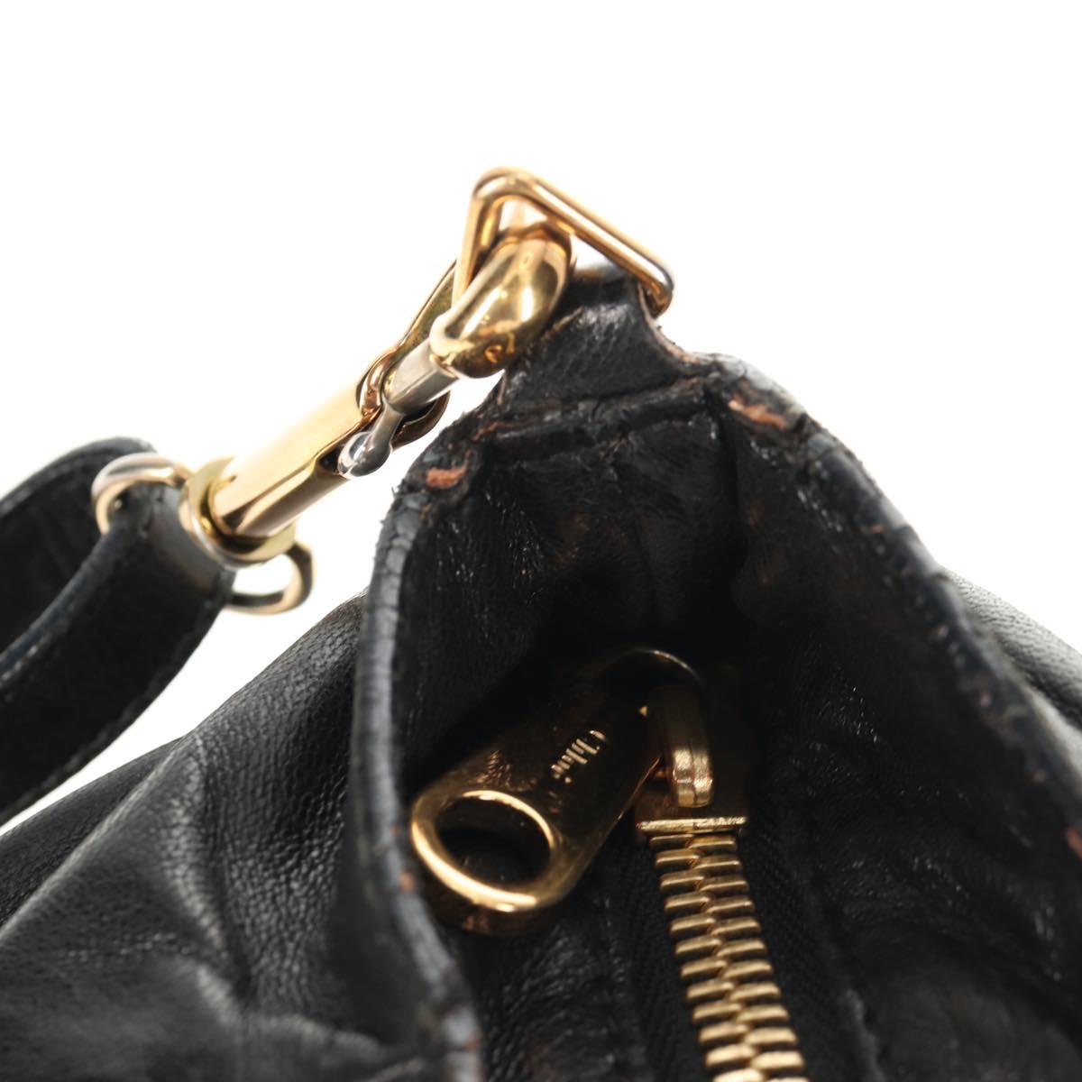 Chloe Etel Hand Bag Leather 2way Black Auth BA6837