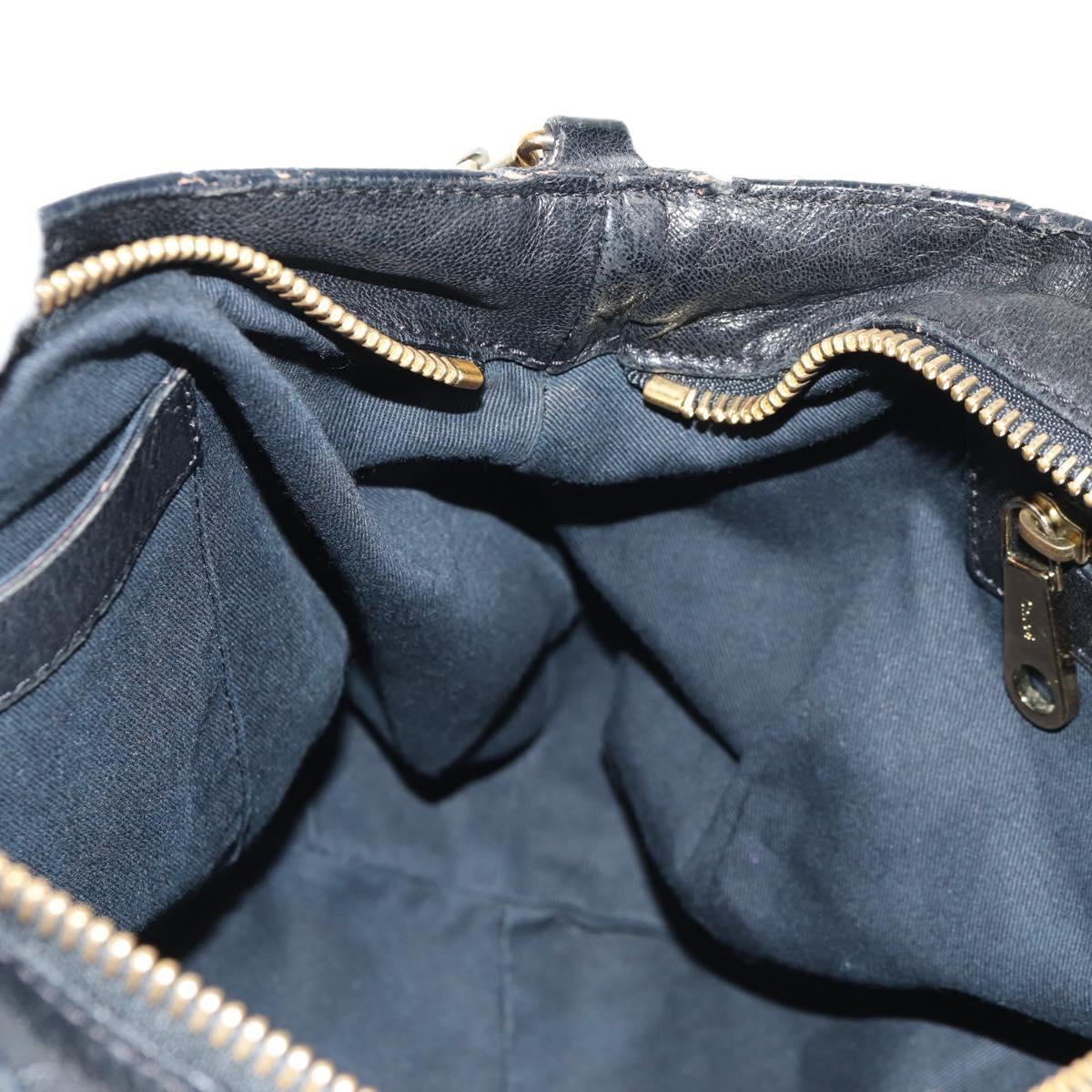 Chloe Etel Hand Bag Leather 2way Black Auth BA6837