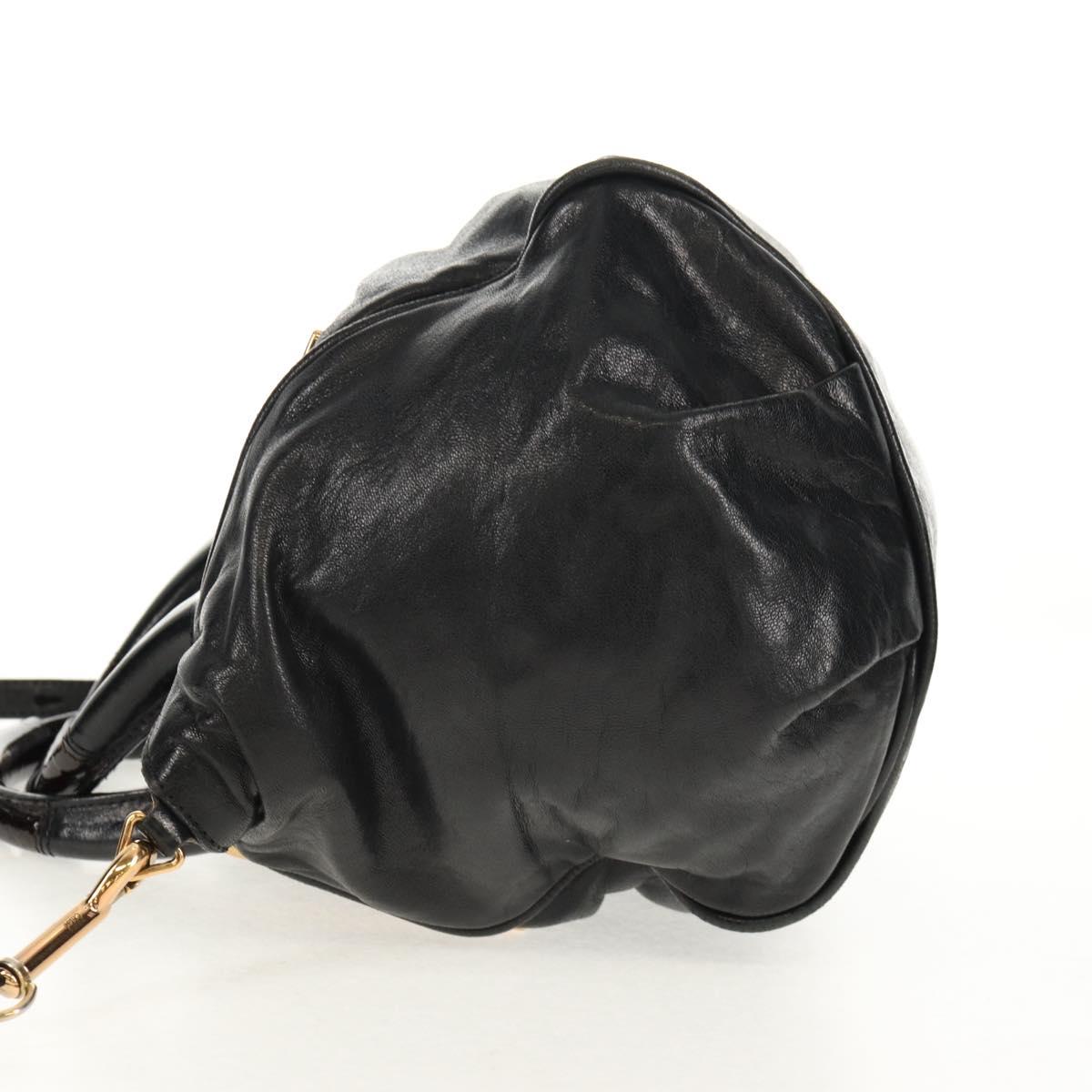 Chloe Etel Hand Bag Leather 2way Black Auth BA6837