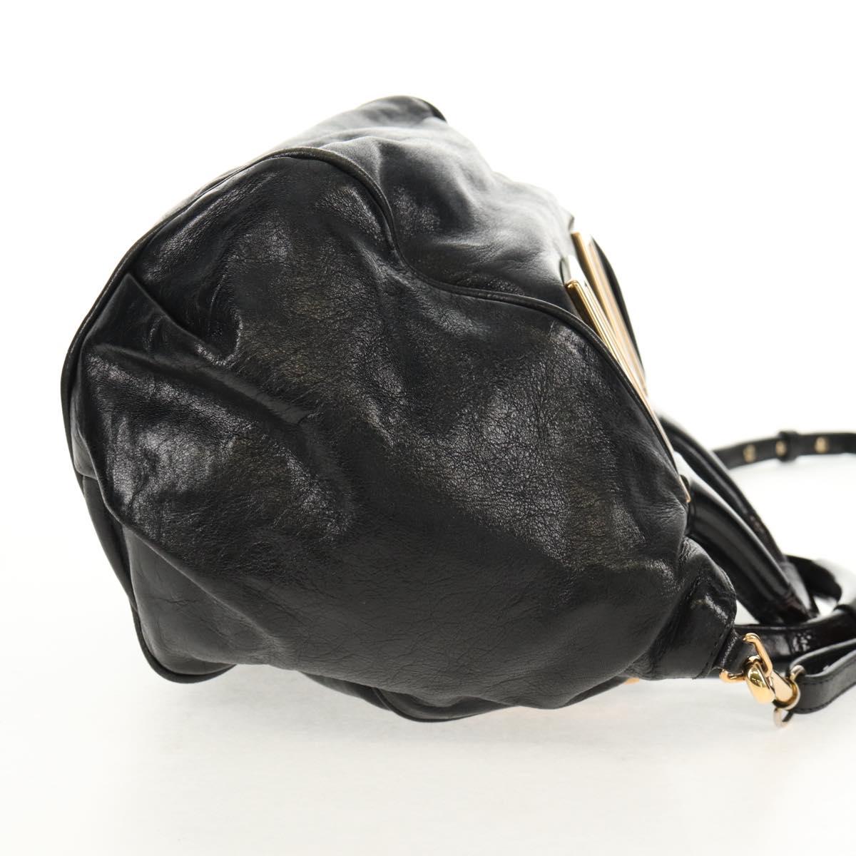 Chloe Etel Hand Bag Leather 2way Black Auth BA6837