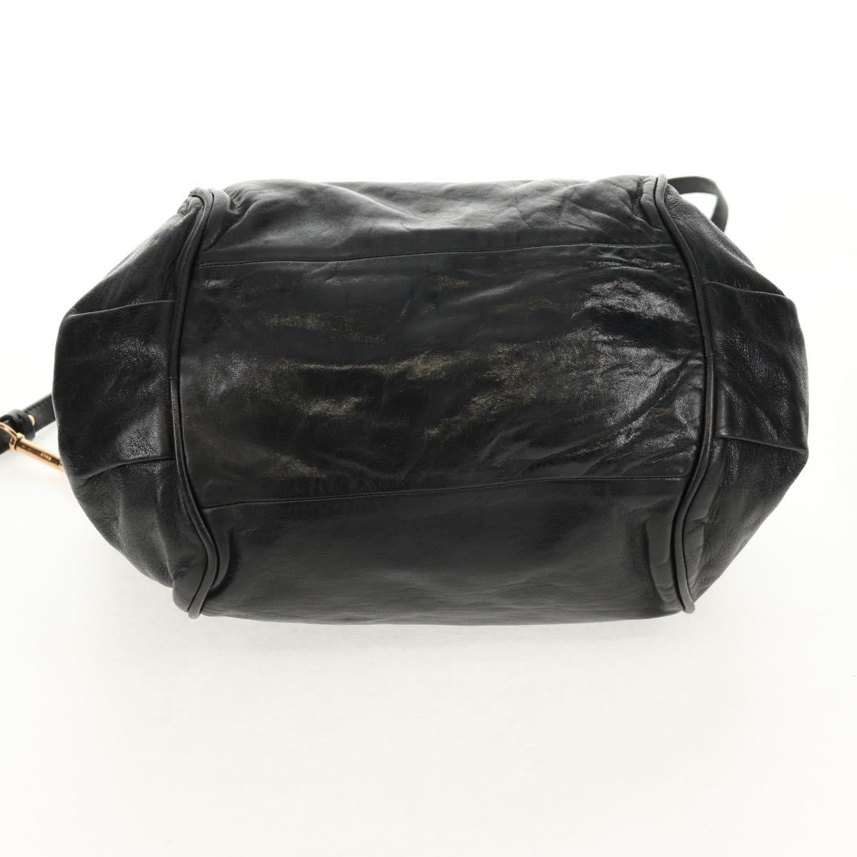 Chloe Etel Hand Bag Leather 2way Black Auth BA6838