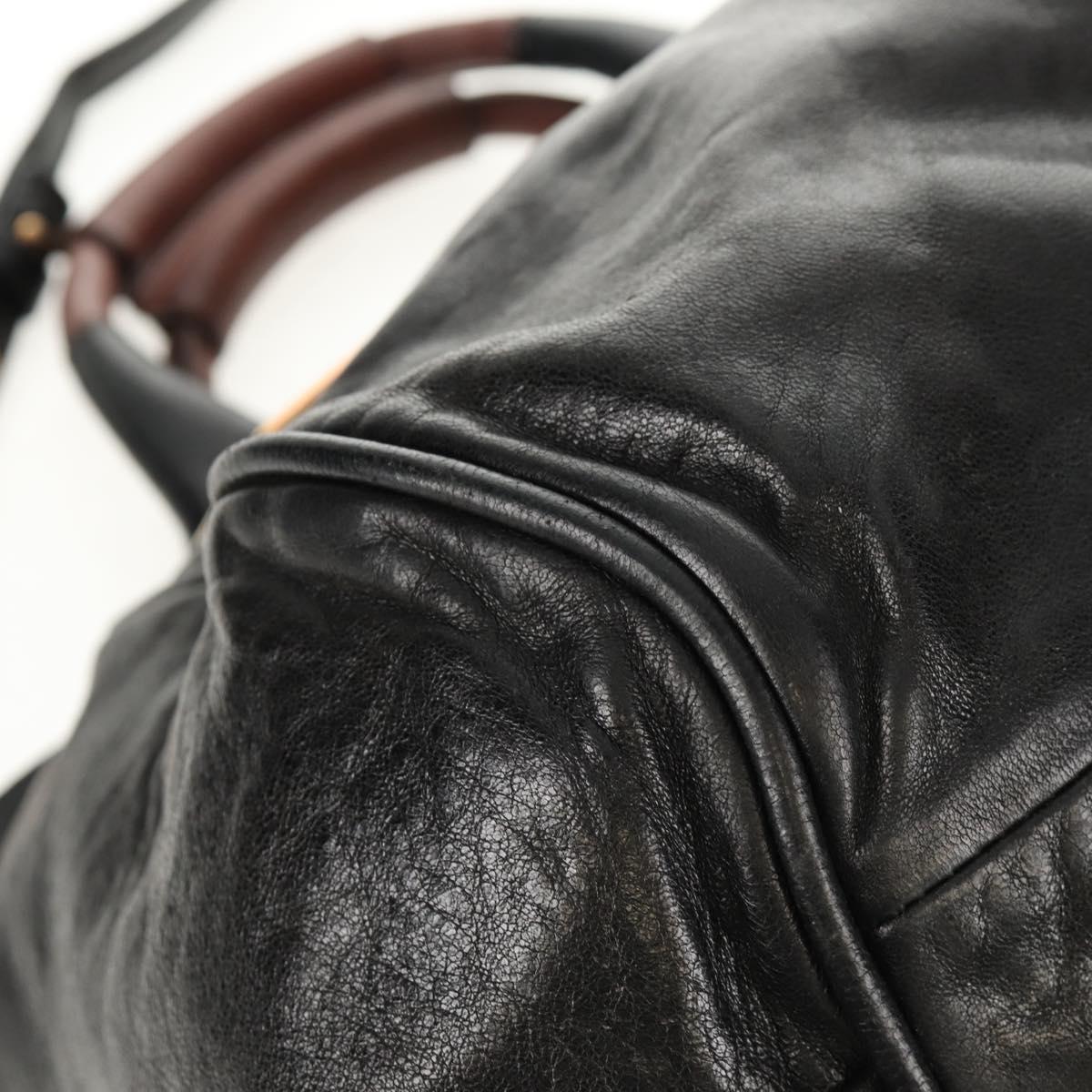 Chloe Etel Hand Bag Leather 2way Black Auth BA6838