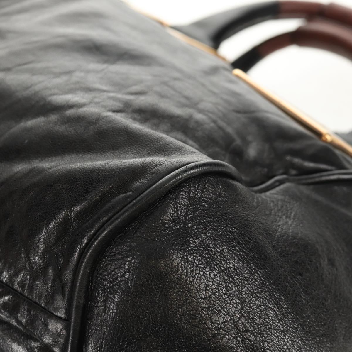 Chloe Etel Hand Bag Leather 2way Black Auth BA6838