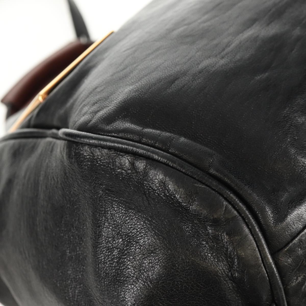 Chloe Etel Hand Bag Leather 2way Black Auth BA6838