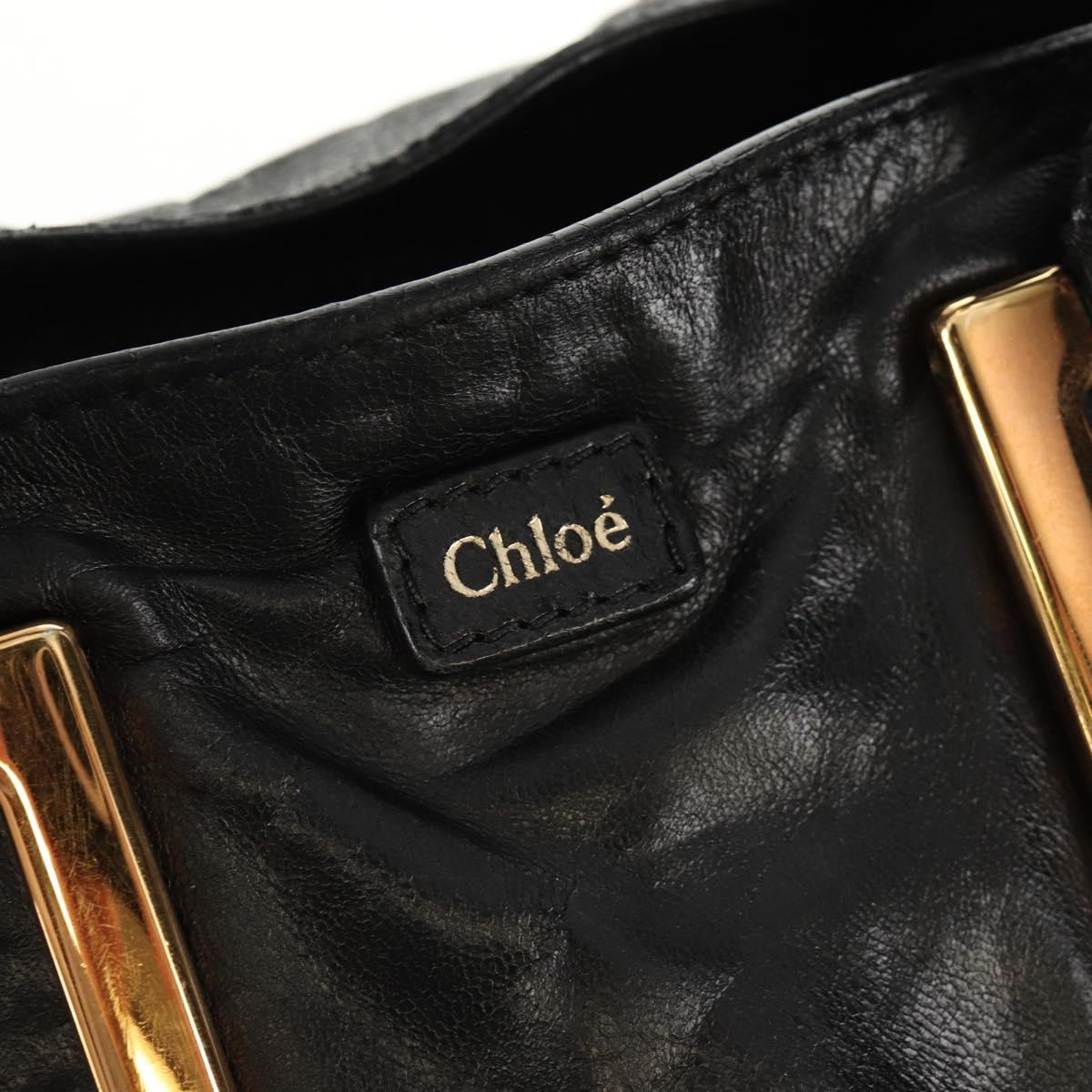 Chloe Etel Hand Bag Leather 2way Black Auth BA6838