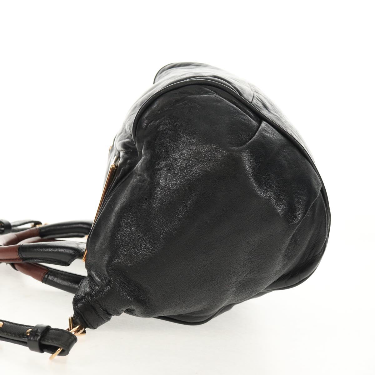 Chloe Etel Hand Bag Leather 2way Black Auth BA6838