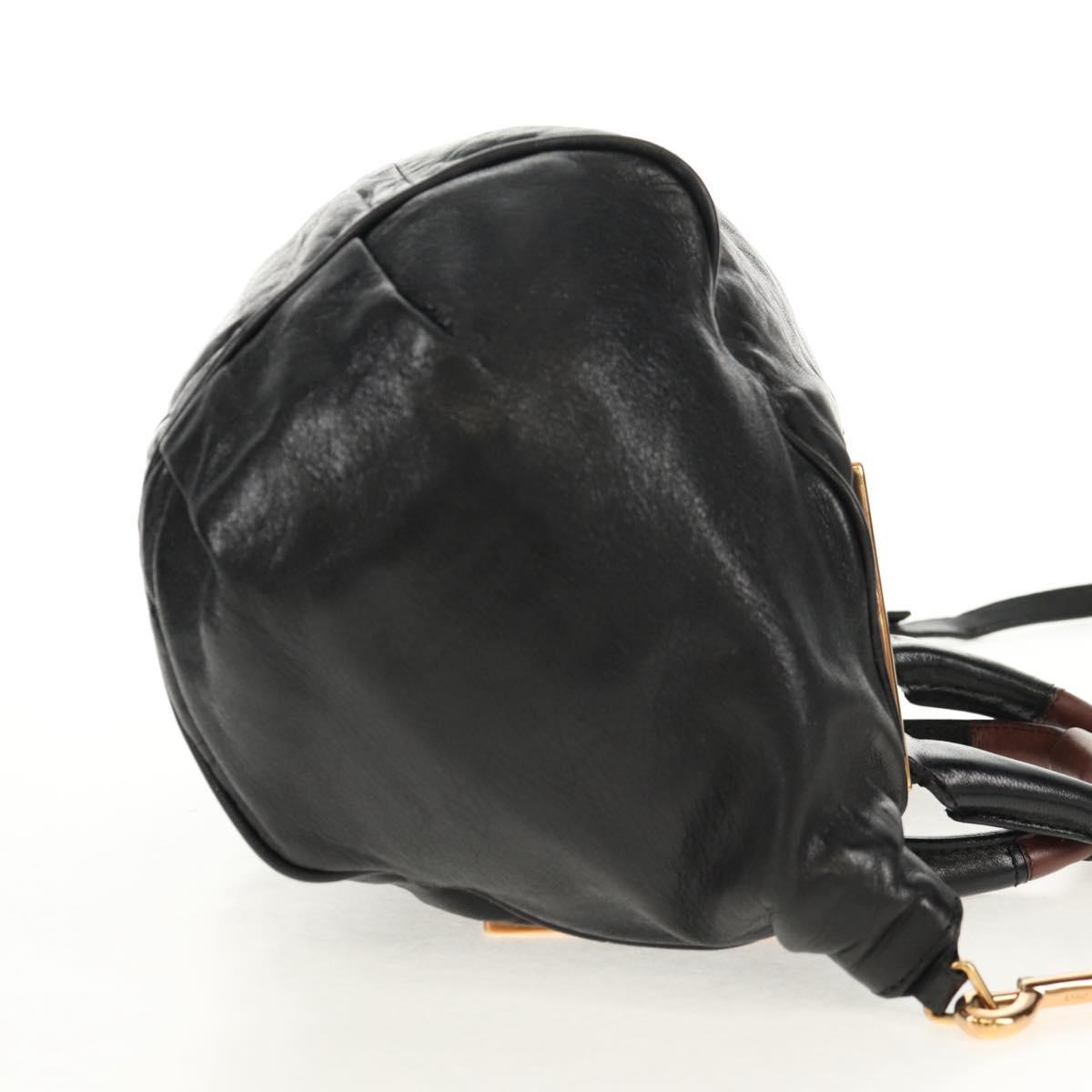 Chloe Etel Hand Bag Leather 2way Black Auth BA6838
