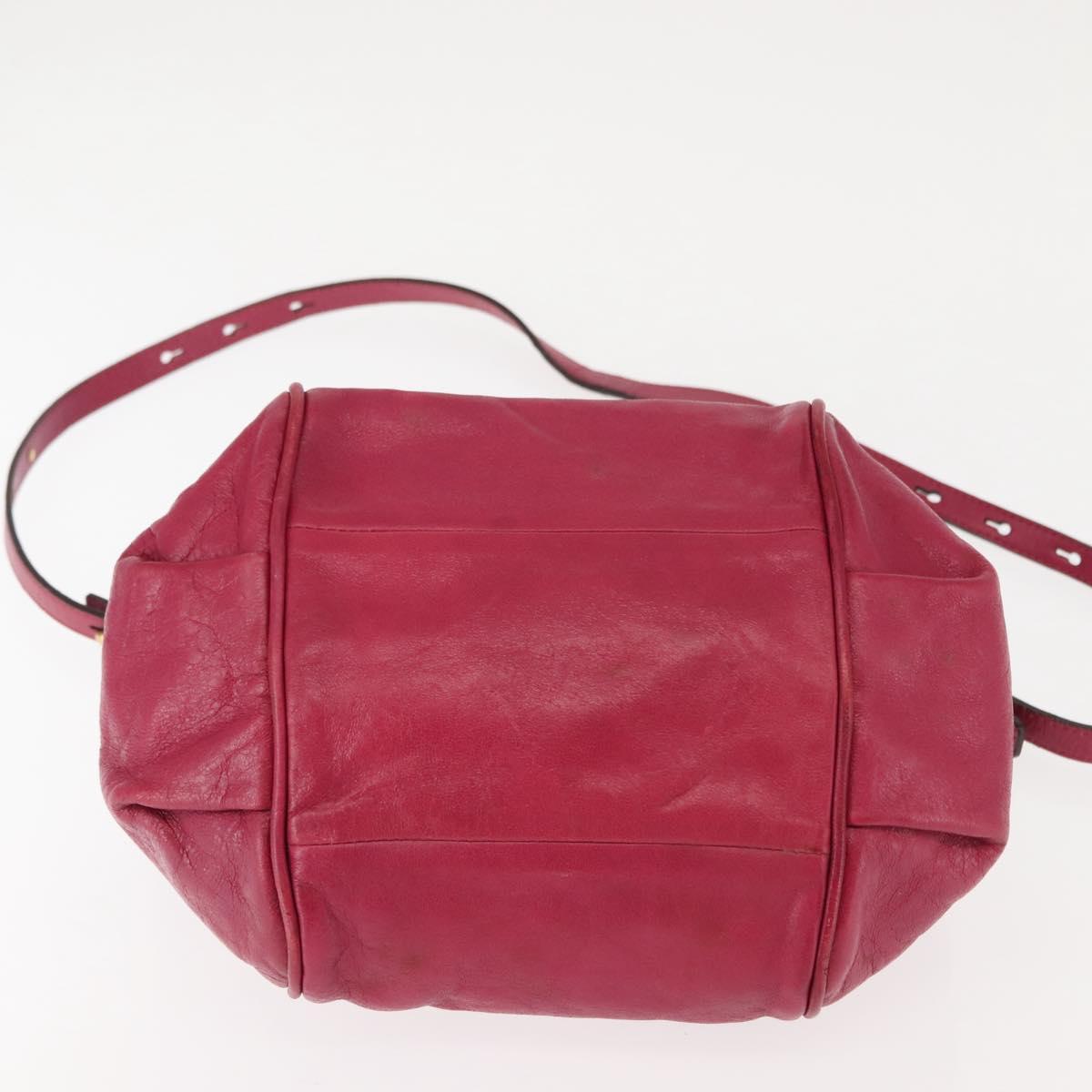 Chloe Etel Hand Bag Leather 2way Pink Gold Auth BA6839