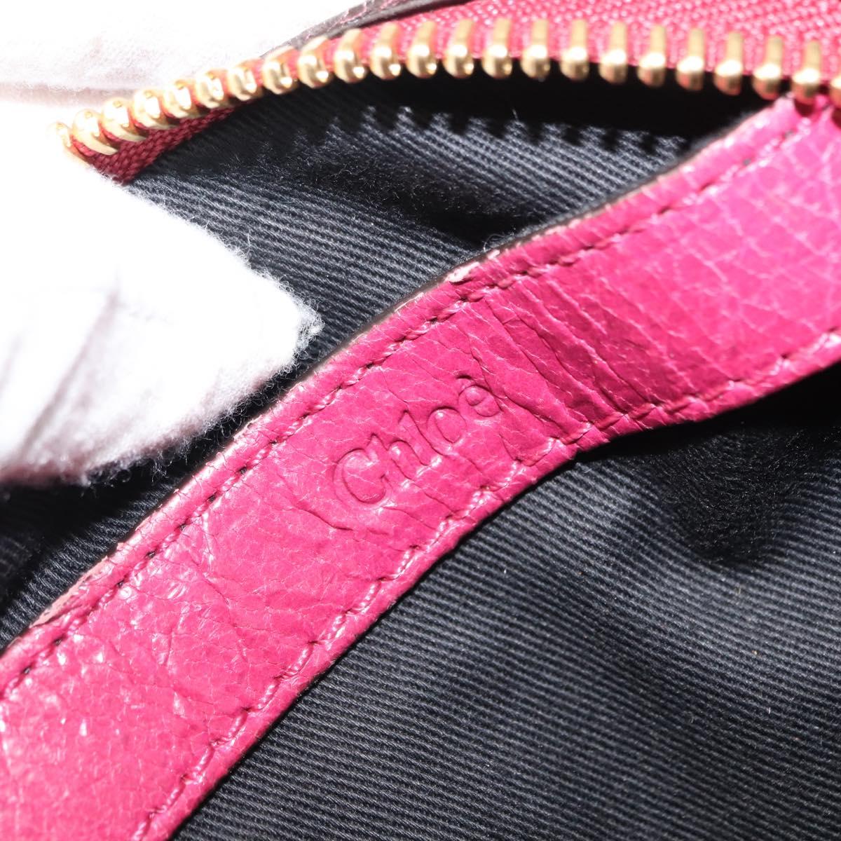 Chloe Etel Hand Bag Leather 2way Pink Gold Auth BA6839