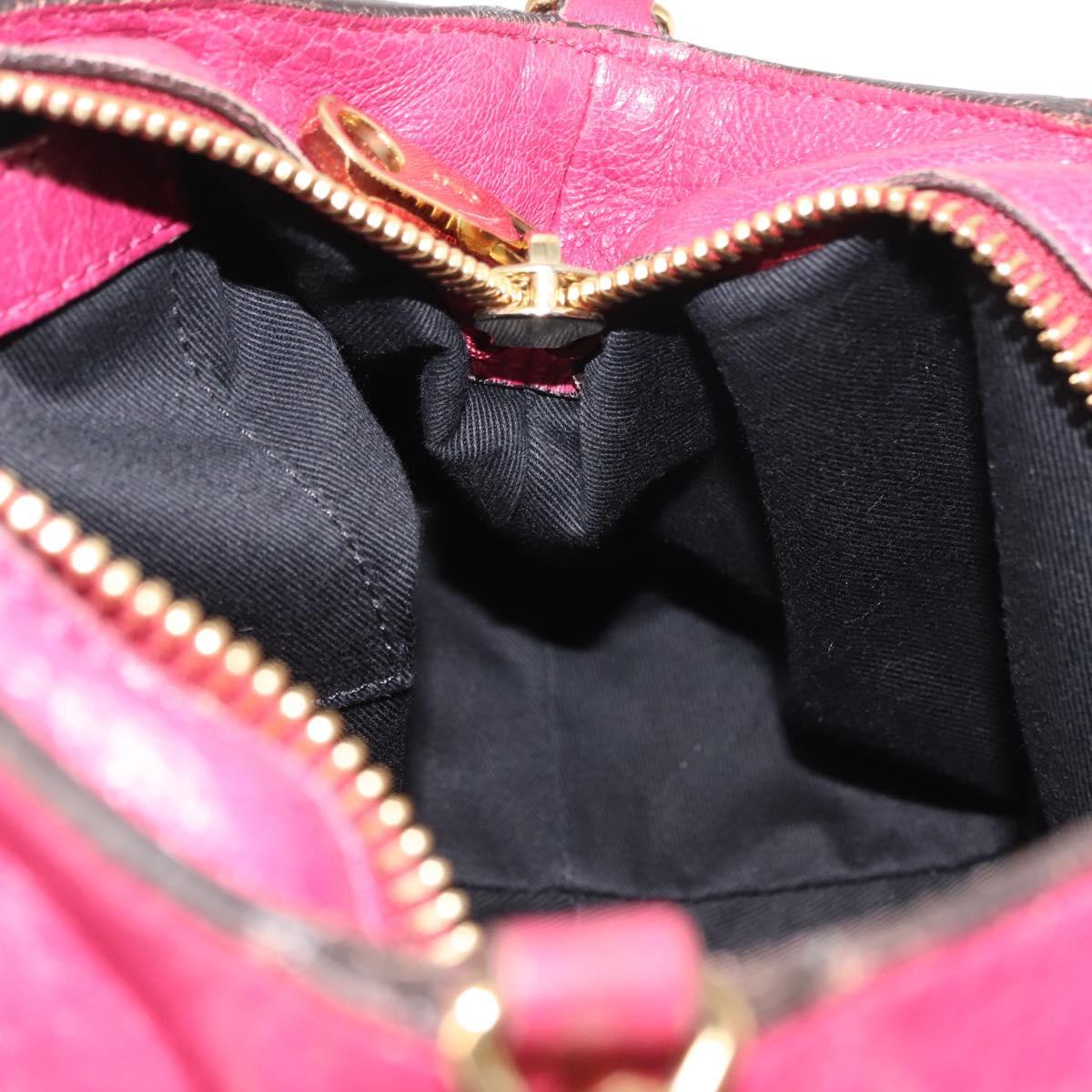 Chloe Etel Hand Bag Leather 2way Pink Gold Auth BA6839
