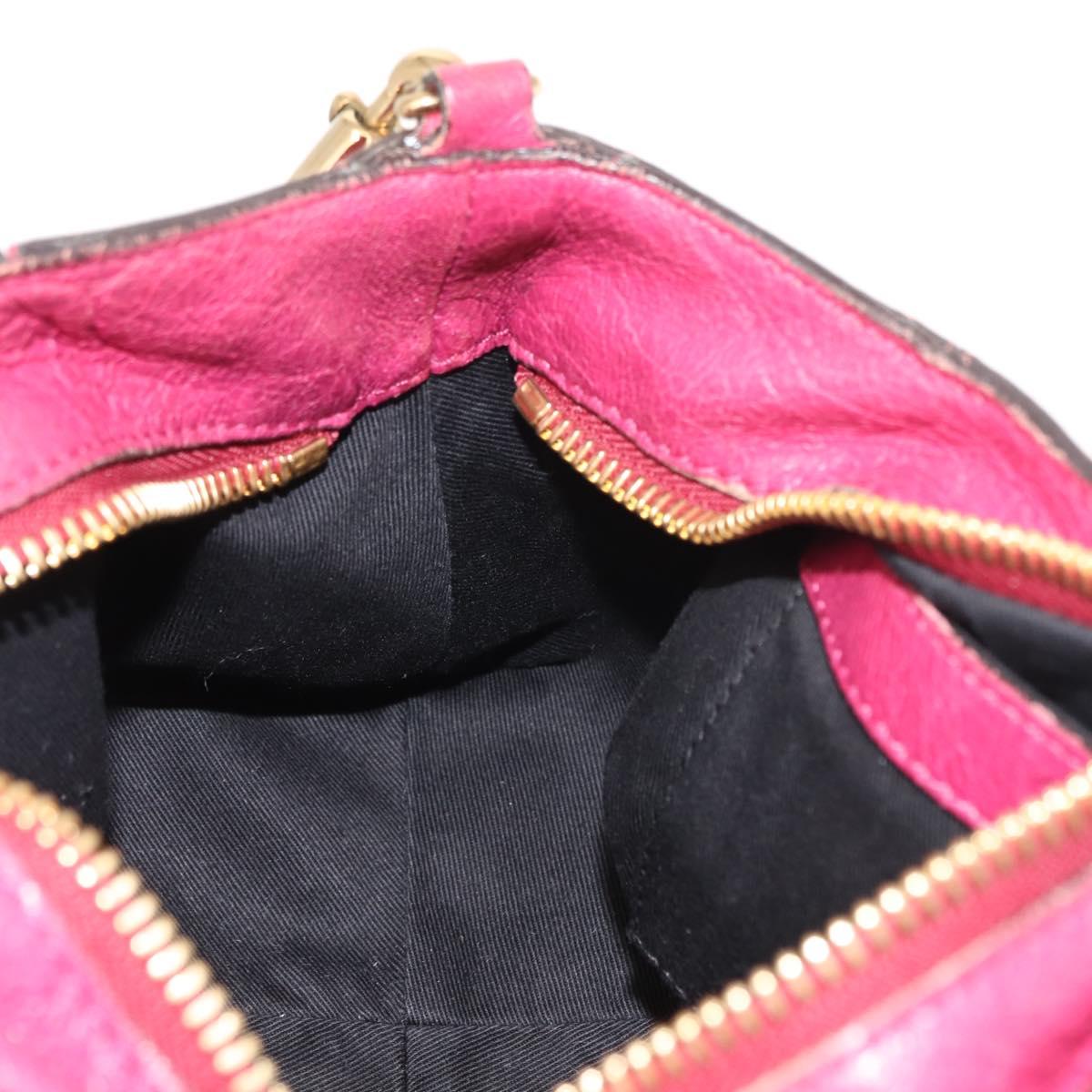 Chloe Etel Hand Bag Leather 2way Pink Gold Auth BA6839