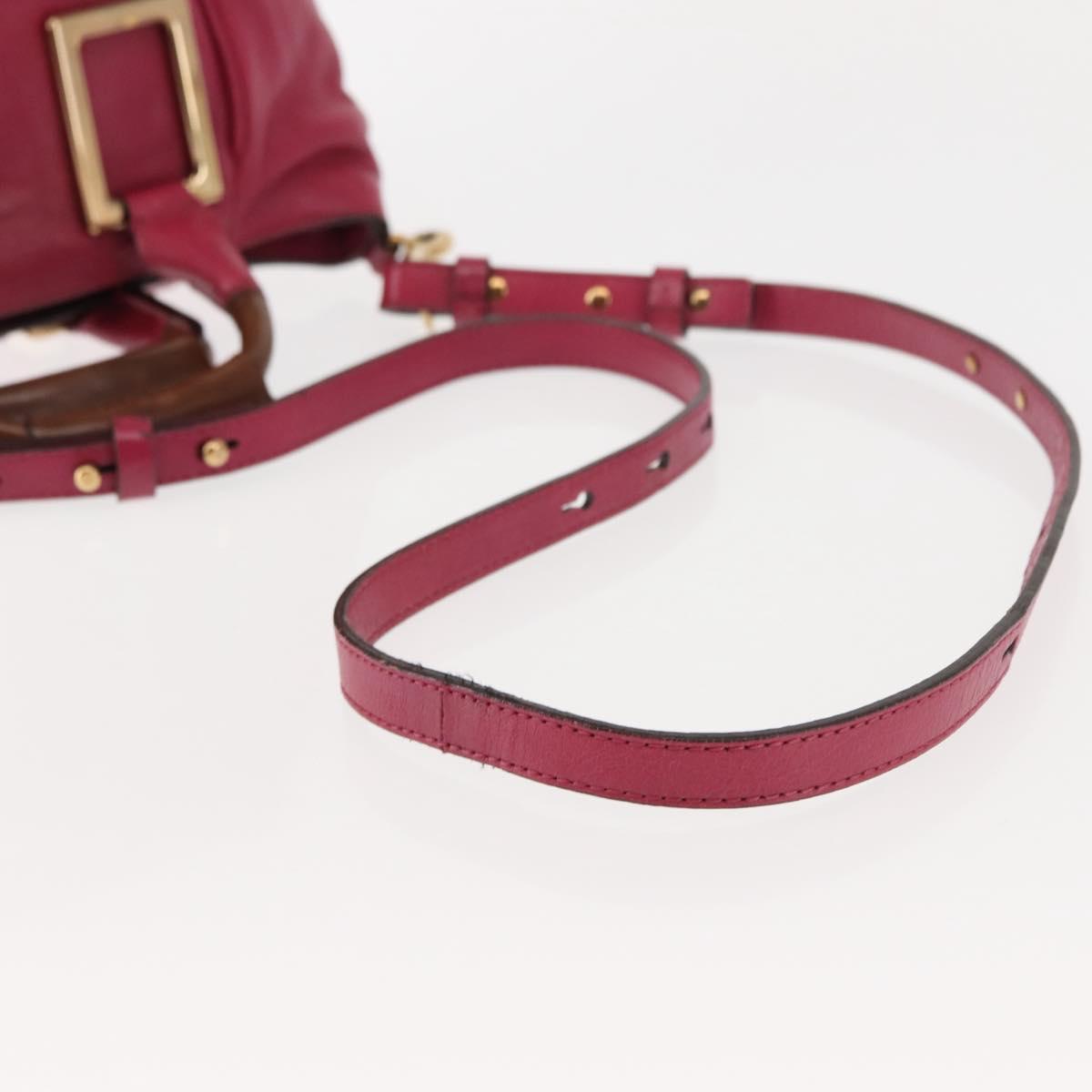 Chloe Etel Hand Bag Leather 2way Pink Gold Auth BA6839