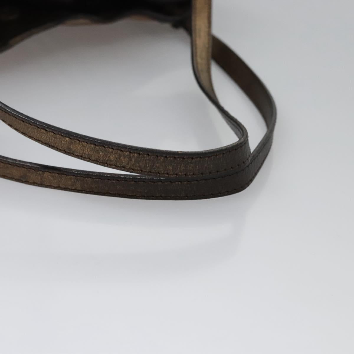 BURBERRY Nova Check Shoulder Bag PVC Beige Brown gold Auth BA684