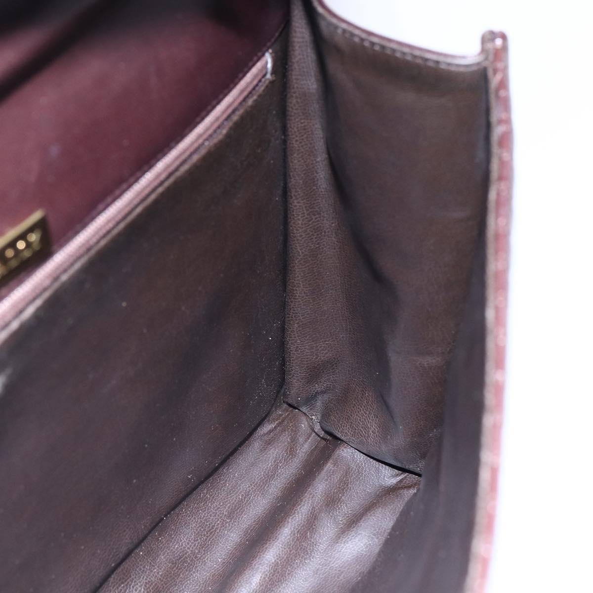 BALLY Hand Bag Leather Brown Auth BA6842