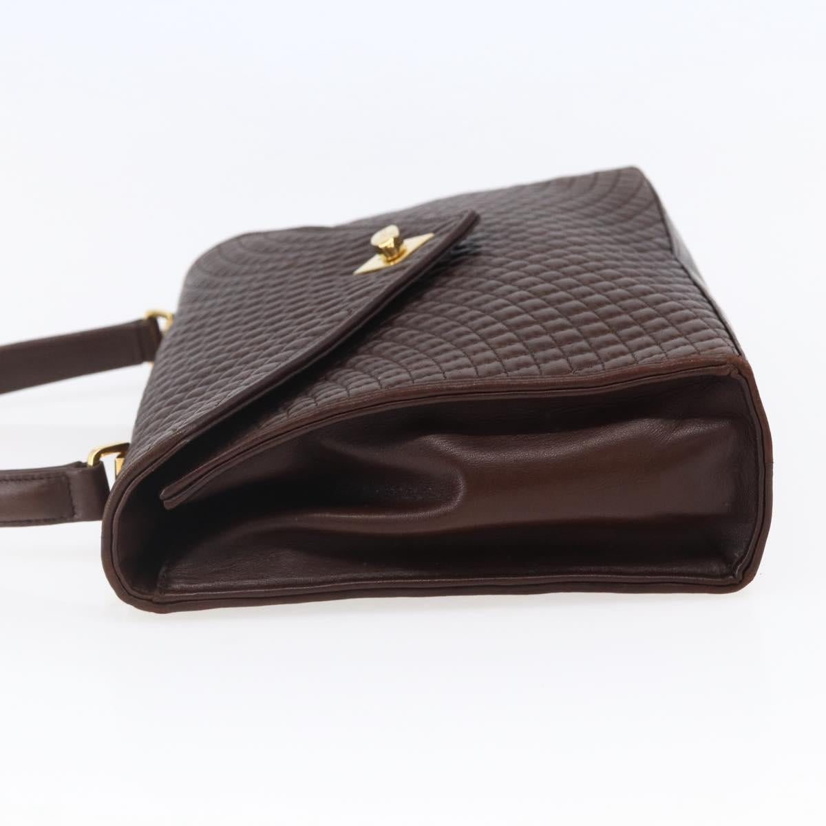 BALLY Hand Bag Leather Brown Auth BA6842
