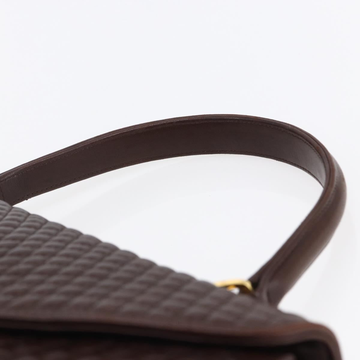 BALLY Hand Bag Leather Brown Auth BA6842