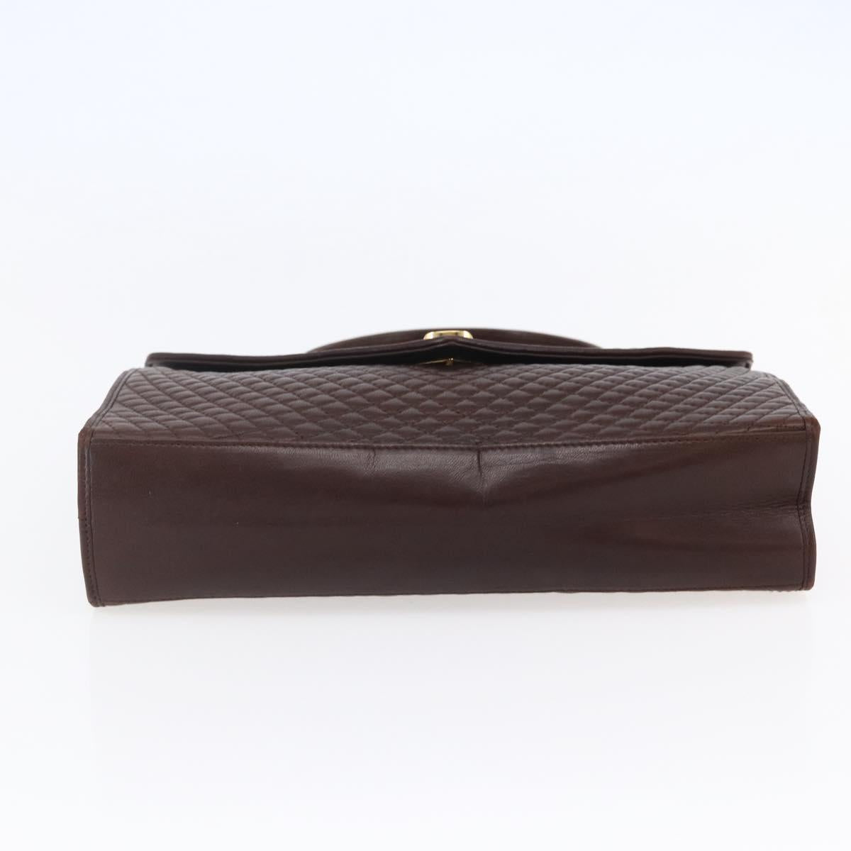 BALLY Hand Bag Leather Brown Auth BA6842