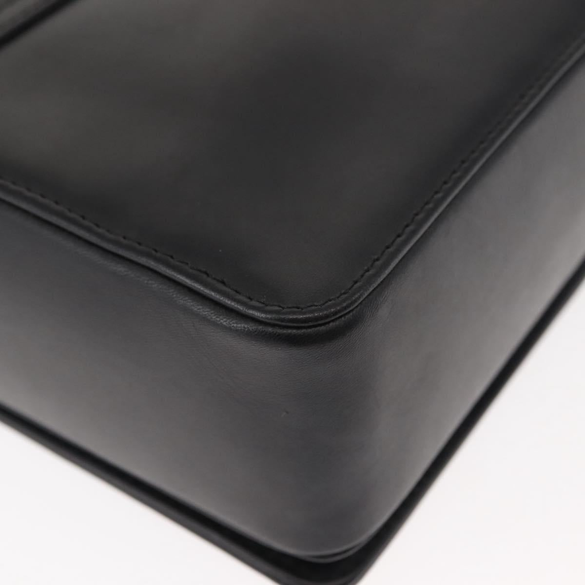 BALLY Chain Shoulder Bag Leather Black Auth BA6843