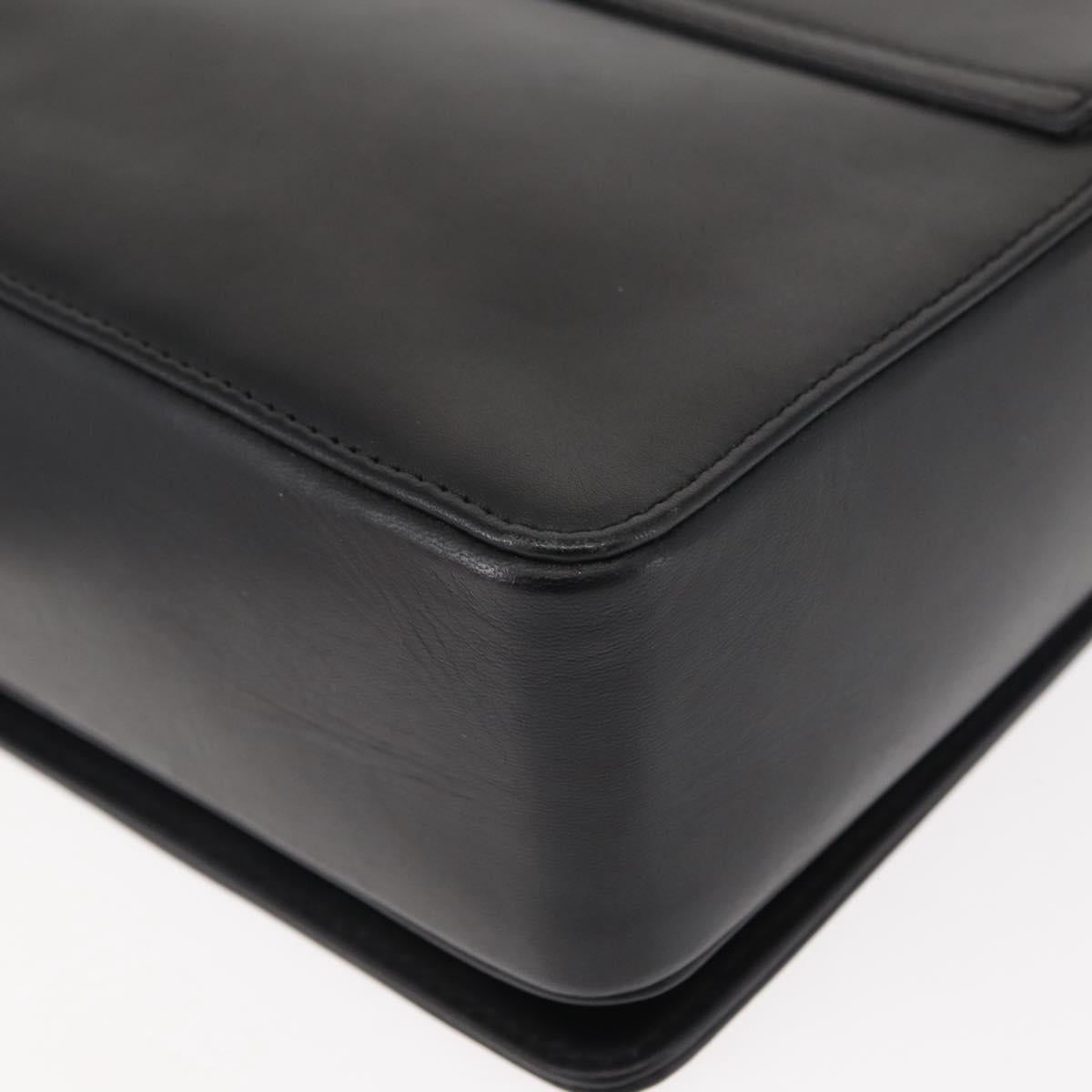 BALLY Chain Shoulder Bag Leather Black Auth BA6843