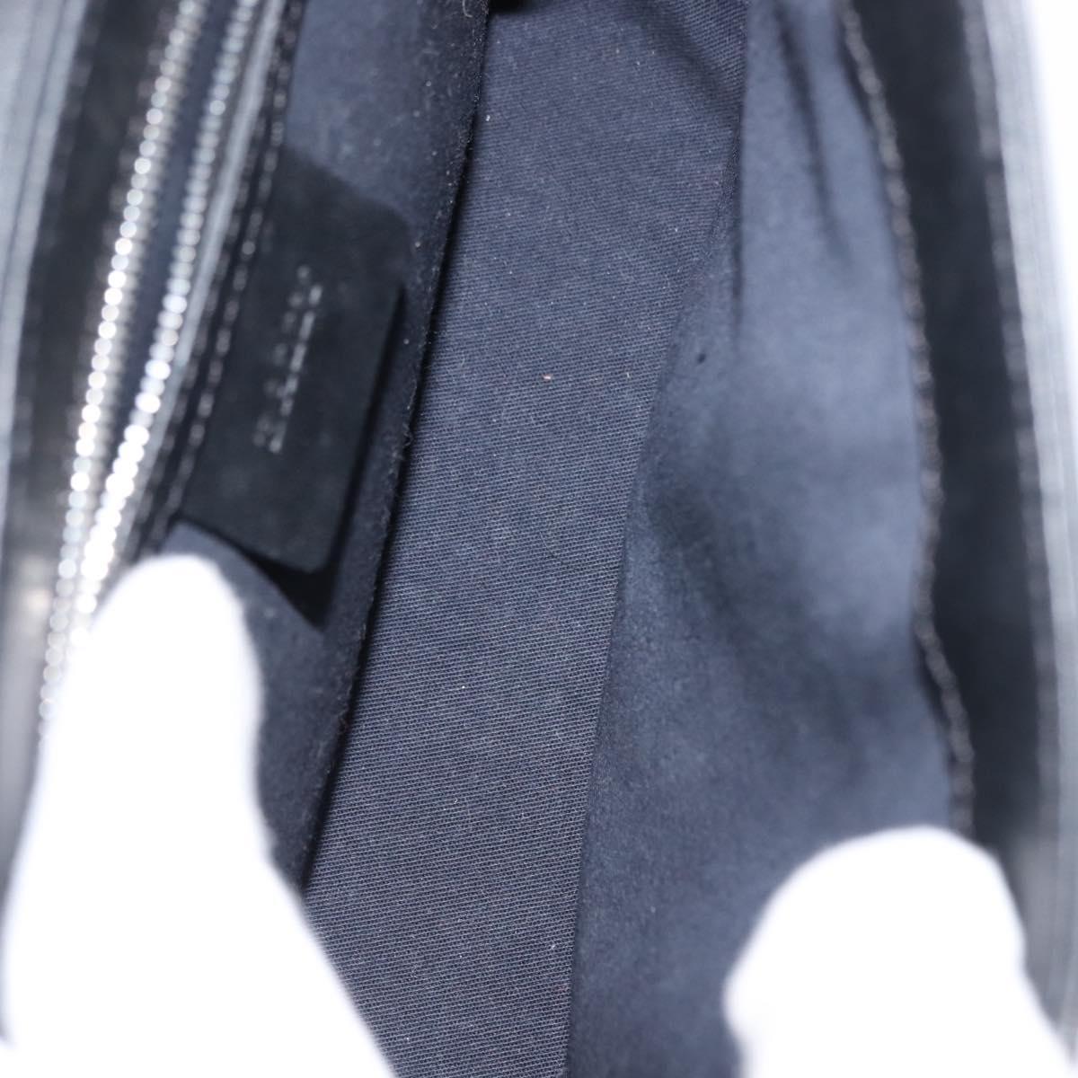 BALLY Chain Shoulder Bag Leather Black Auth BA6843