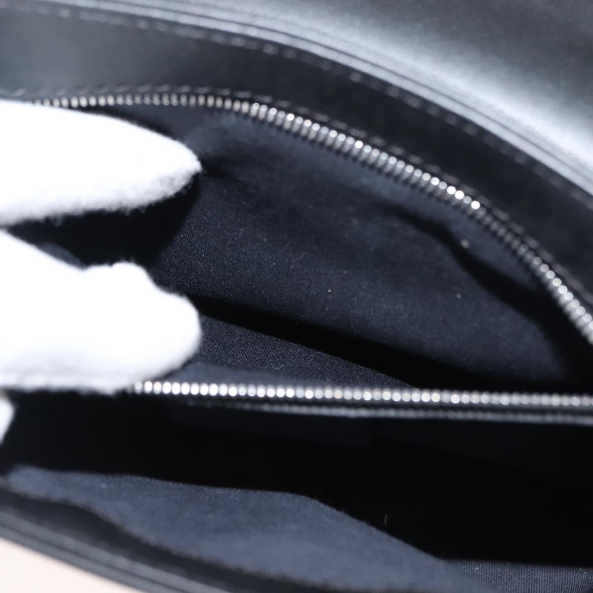 BALLY Chain Shoulder Bag Leather Black Auth BA6843