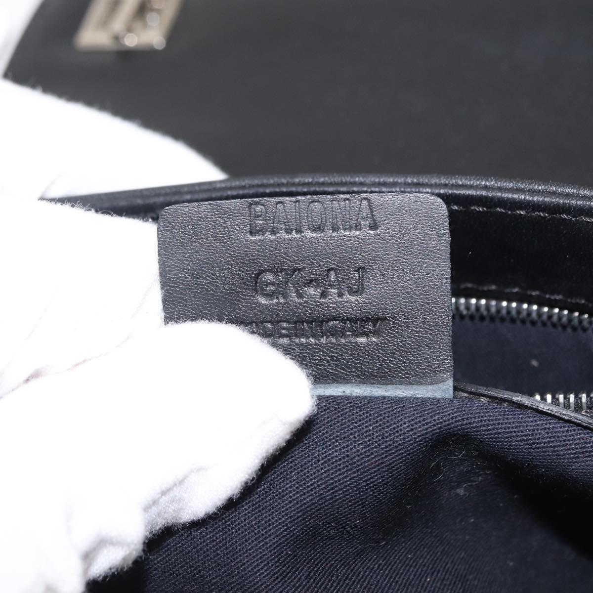 BALLY Chain Shoulder Bag Leather Black Auth BA6843