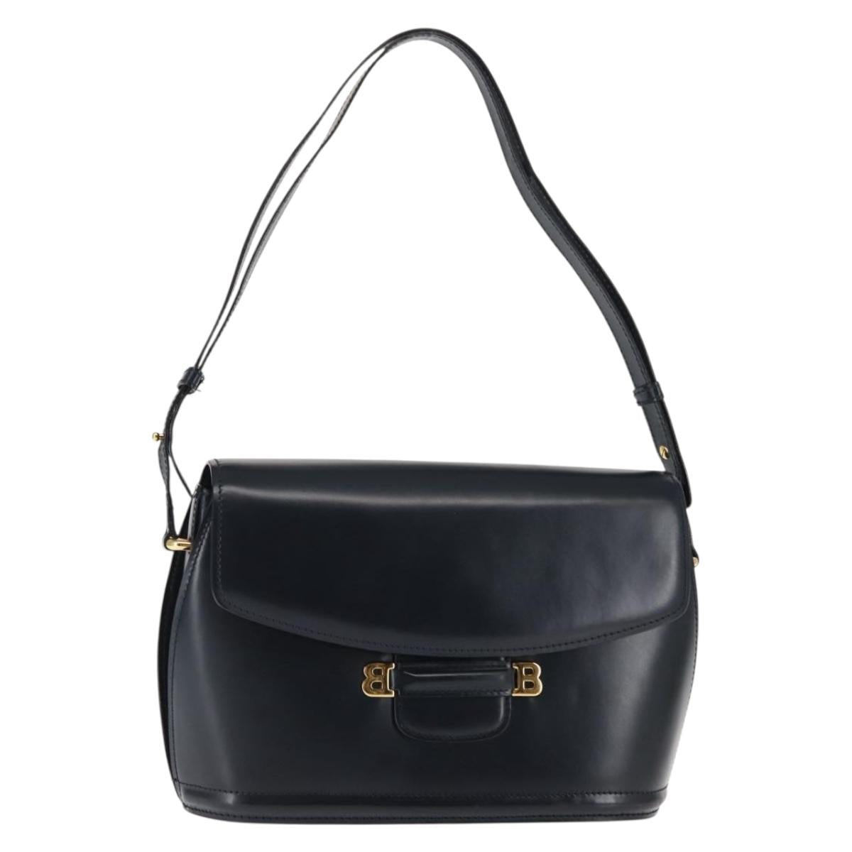 BALLY Shoulder Bag Leather Navy Auth BA6844