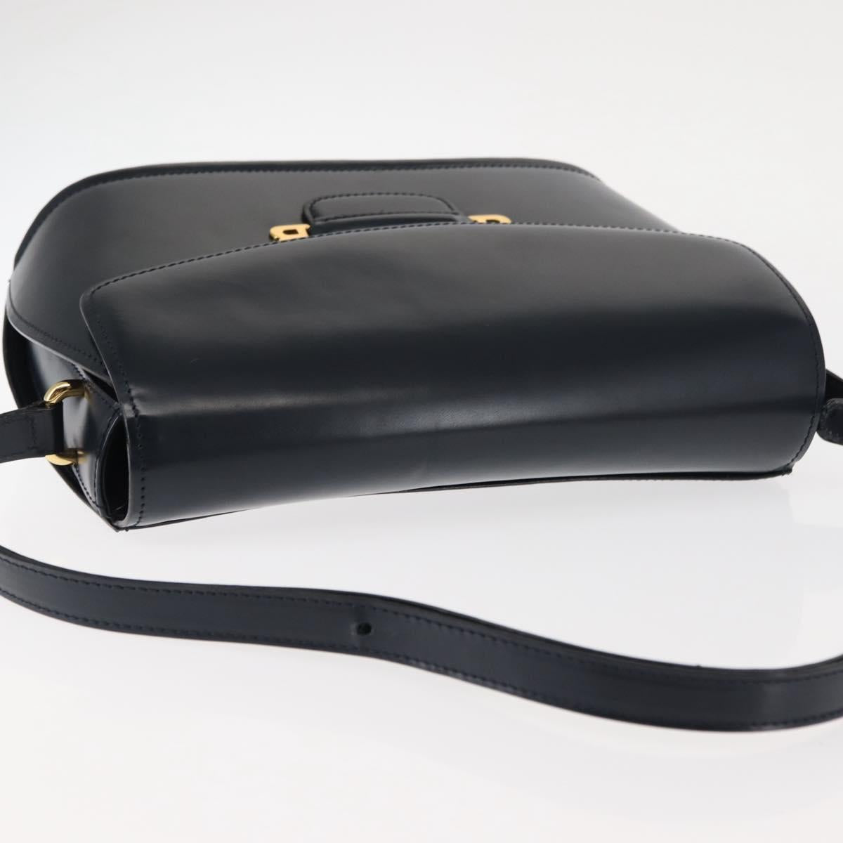 BALLY Shoulder Bag Leather Navy Auth BA6844