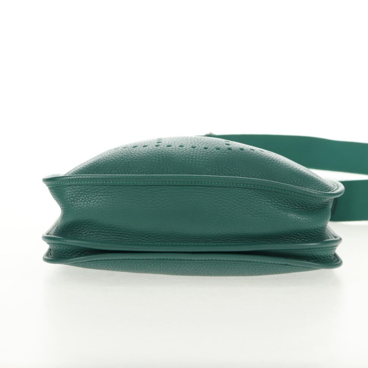 HERMES Evelyn 3 PM Shoulder Bag Taurillon Clemence Green Auth BA6847A