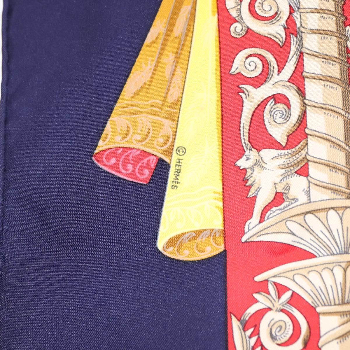 HERMES Carre 90 Scarf ""LATLANTIDE"" Silk Navy Auth BA6852