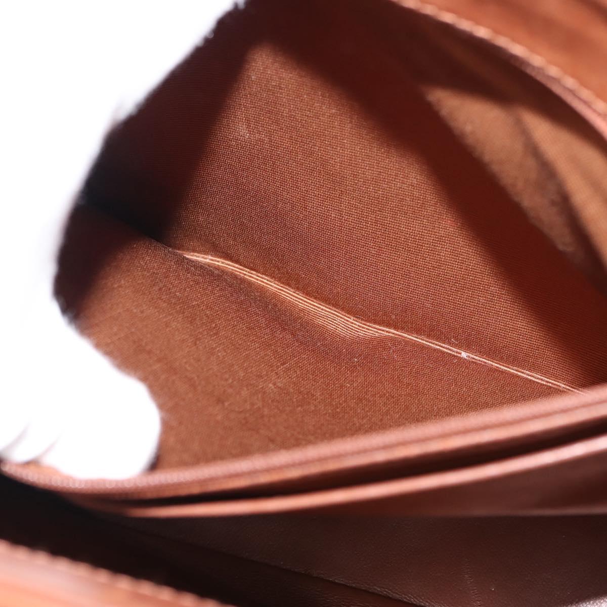 CHANEL Matelasse Chain Shoulder Bag Lamb Skin Brown Gold CC Auth BA6859