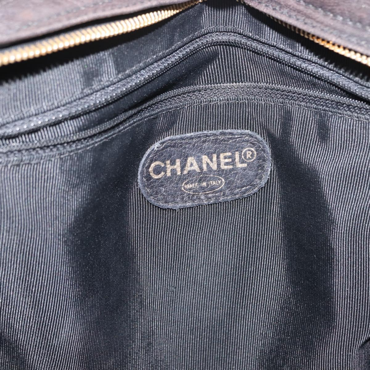 CHANEL Matelasse Tote Bag Lamb Skin Brown Gold CC Auth BA6861