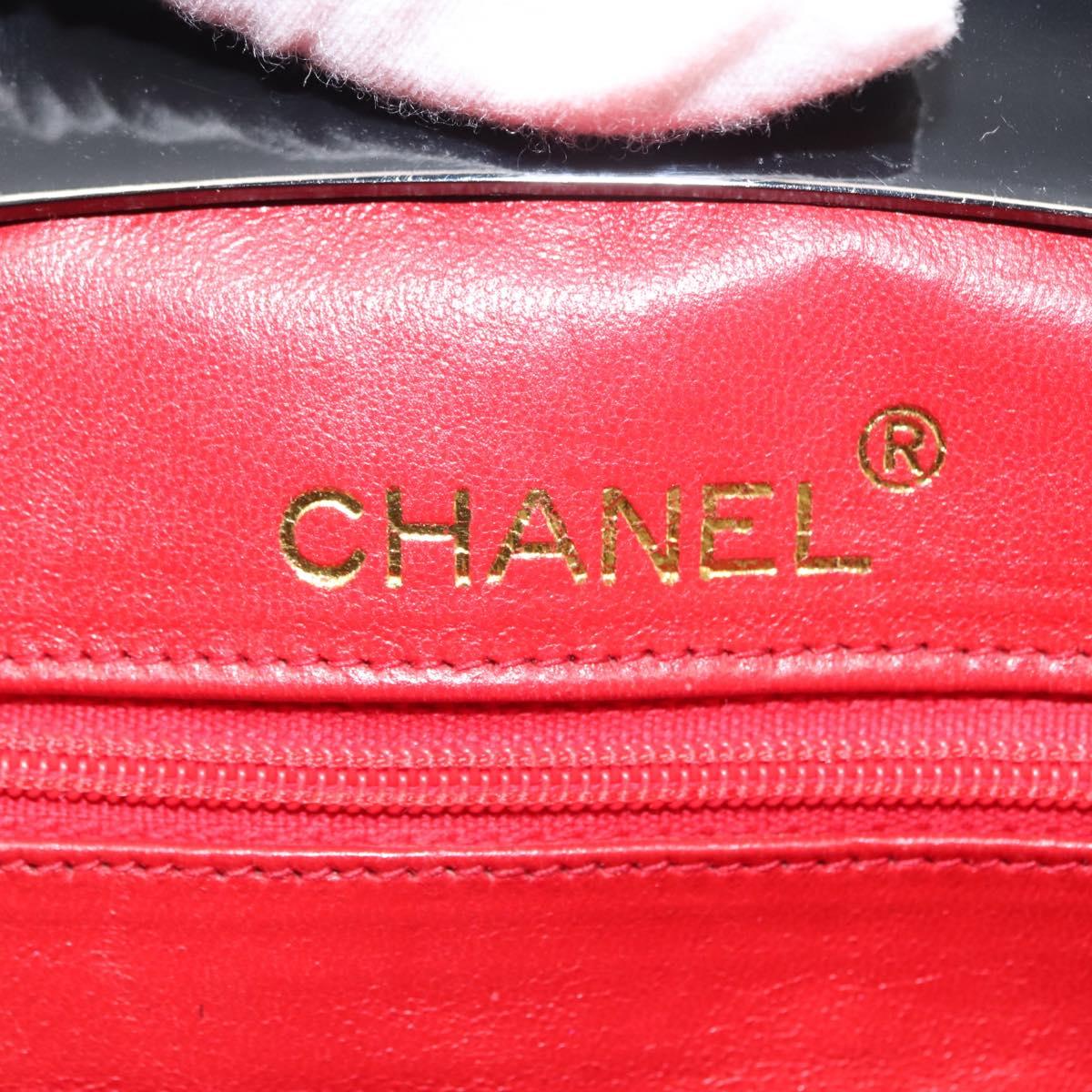 CHANEL Matelasse Chain Shoulder Bag Satin Black Gold CC Auth BA6866