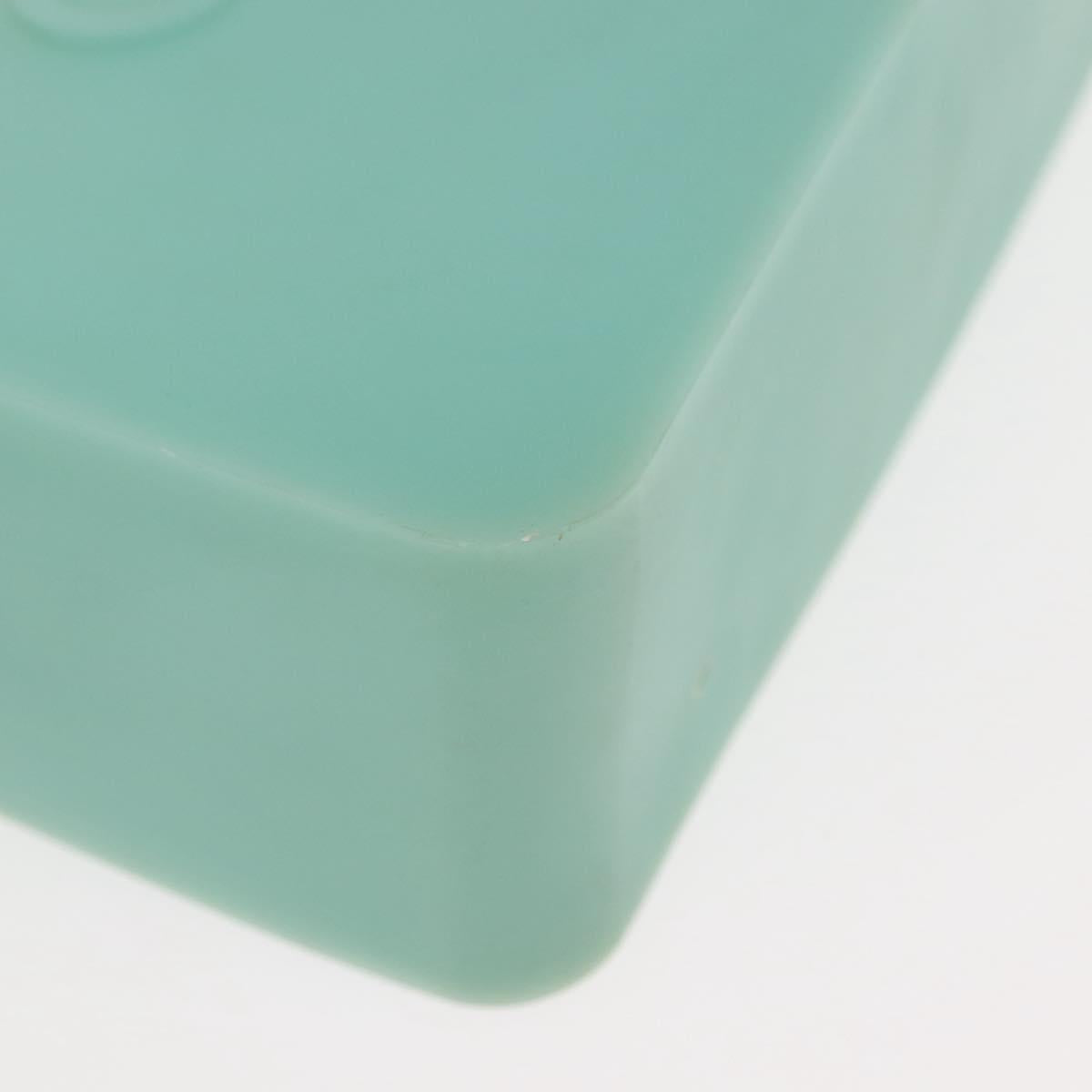 CHANEL Tote Bag rubber Turquoise Blue CC Auth BA6869